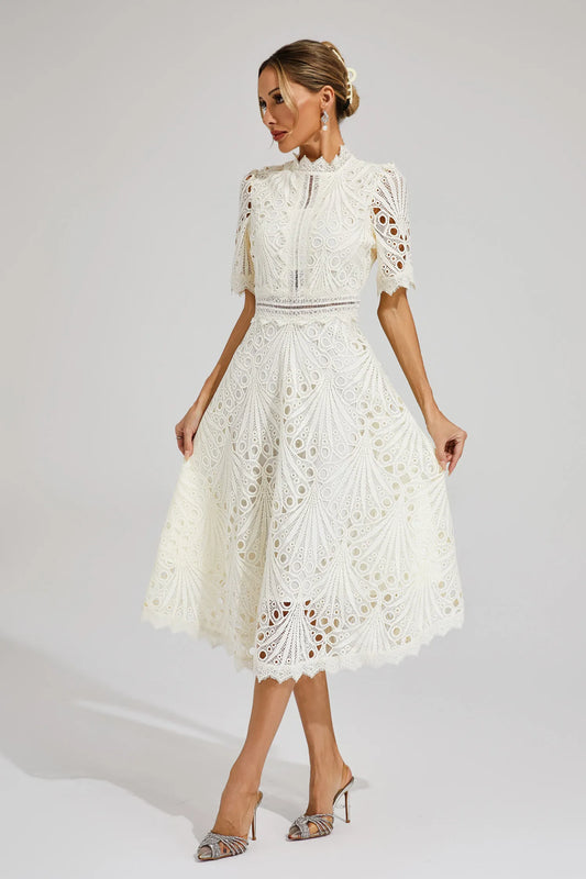 Lexi | Elegant Lace Midi Dress for Women